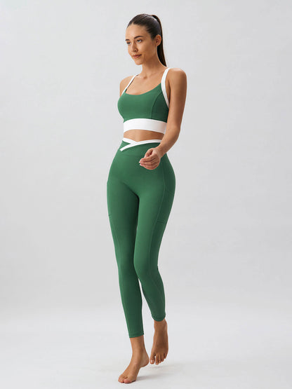 Green Natural V-Waisted Leggings 25"