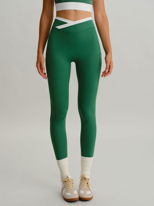 Green Natural V-Waisted Leggings 25"