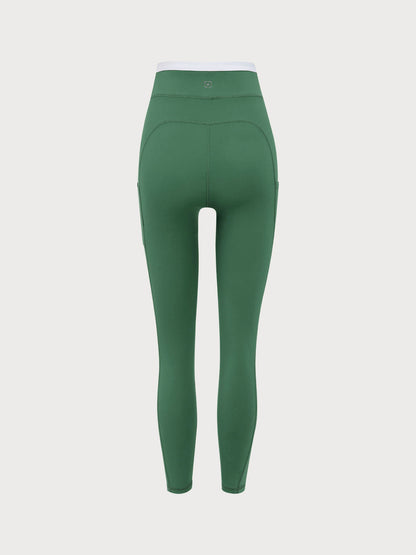Green Natural V-Waisted Leggings 25"