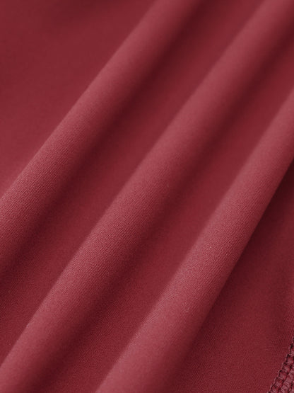 Dark Red Natural V-Waisted Leggings 25"