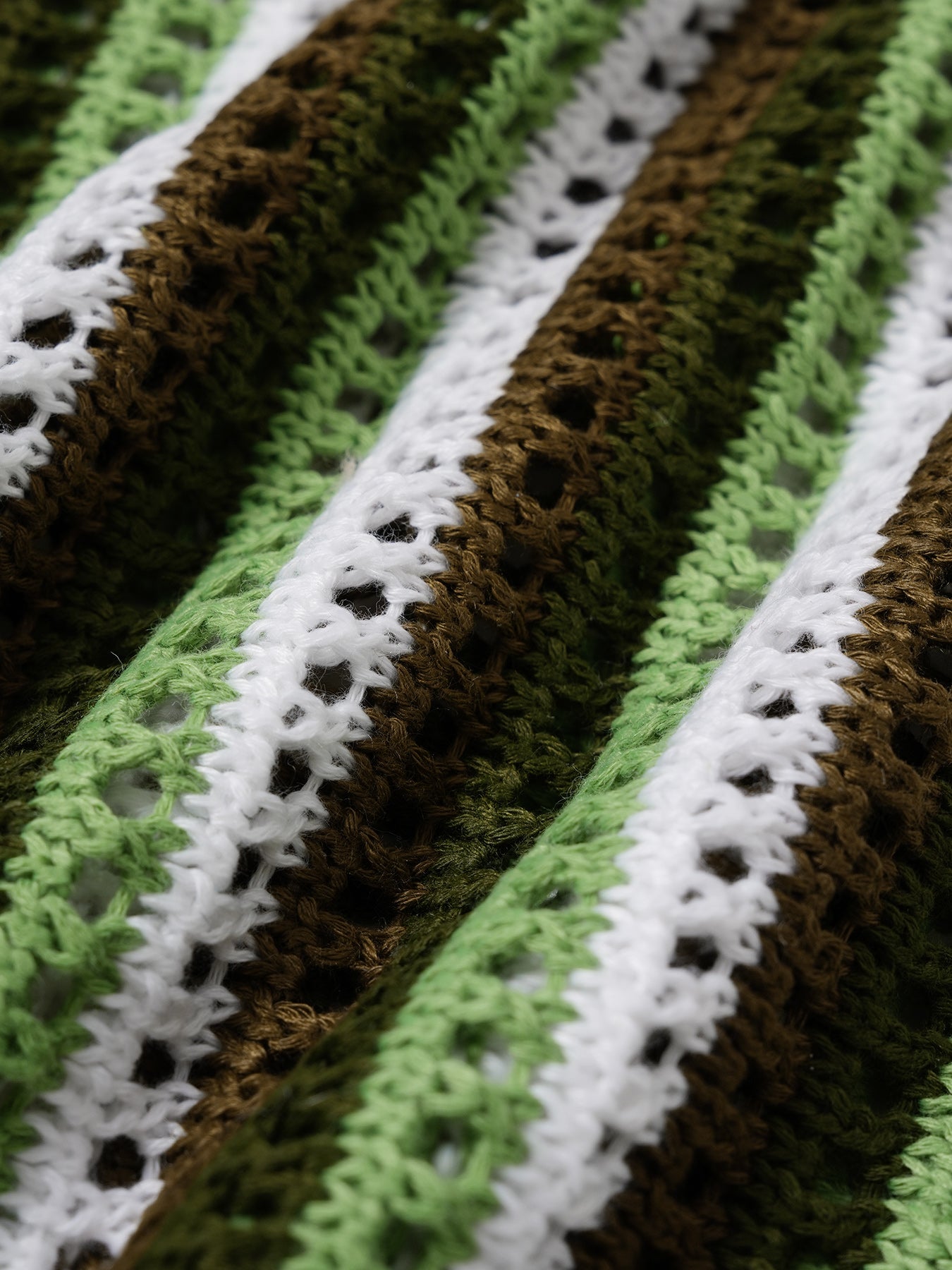 Green Striped Crochet Cover-Up Shorts