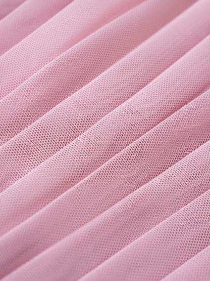 Light Pink Pleated A-Line Sports Skirt