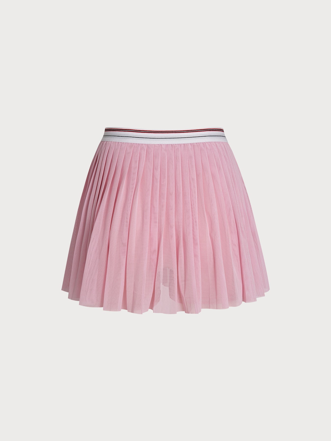 Light Pink Pleated A-Line Sports Skirt