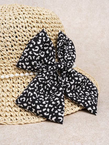 Khaki Pearl Trim Bow straw hat